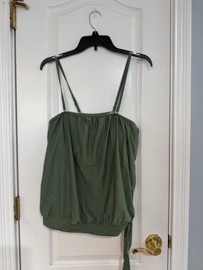 Olive Green Women's Tankini with Black Bottoms - unknown brand